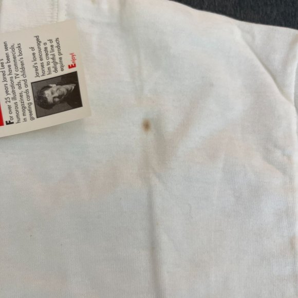 VTG Jared Lee Studio White SS T-Shirt Hold your Horse, Size L (14-16) NWT Defect - Picture 4 of 9